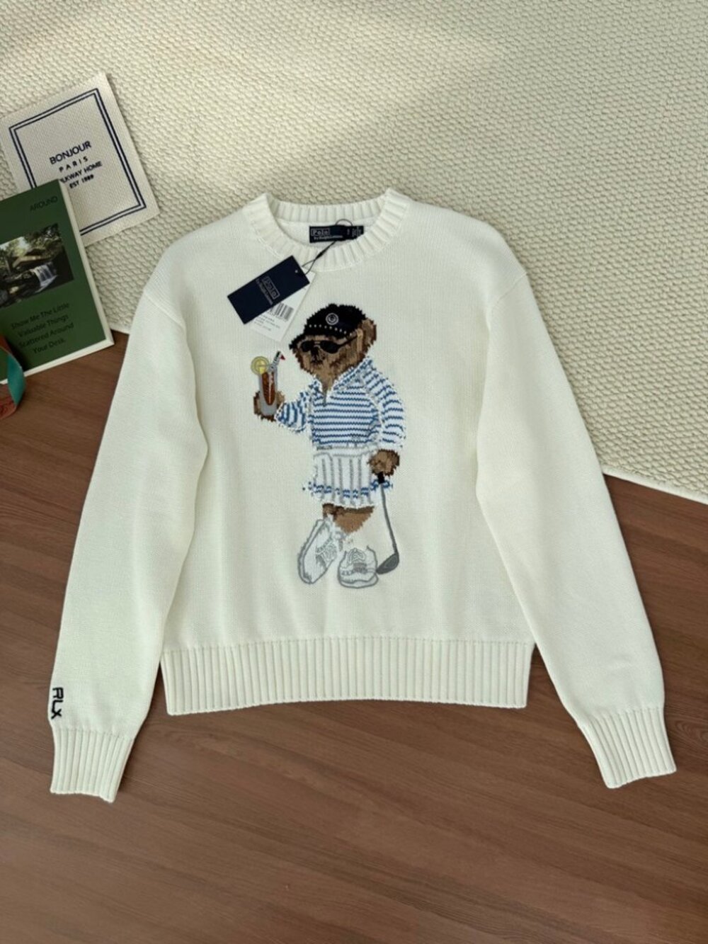 Polo Ralph Lauren Cream Golf Polo Bear Knit Sweater